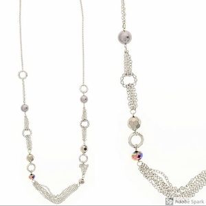 Long Statement Silver-Tone Chain Necklace